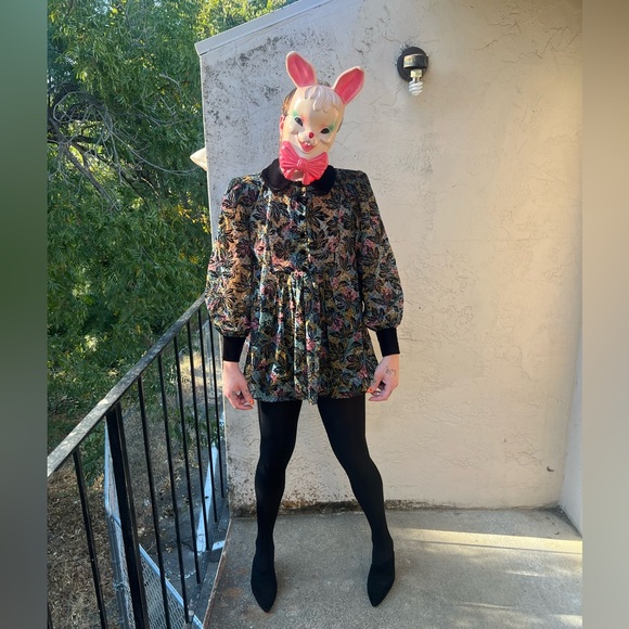 Vintage Burnout Velvet Confetti Color Babydoll Top - Picture 3 of 11